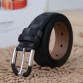 2017 fashionable mens leather belt pin buckle in black