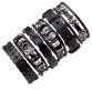 6pcs/set Leather Bracelet Multilayer Punk Skull Star Charm Wrap Bracelets32803216405