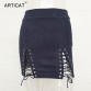 Sexy Lace Up Leather Suede Short Pencil Skirt32813035705