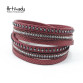 Leather bangle charm bracelet women 