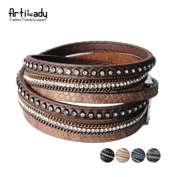 Leather bangle charm bracelet women32497203472
