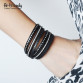 Leather bangle charm bracelet women32497203472