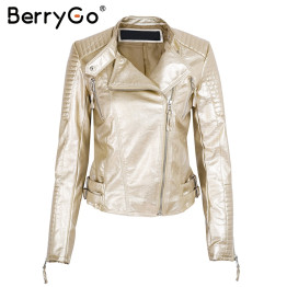 BerryGo cool pocket zipper jacket in leather and suede