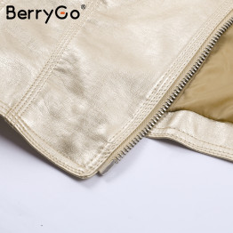 BerryGo cool pocket zipper jacket in leather and suede