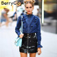 BerryGo Elegant zipper leather short sexy skirt32771779012