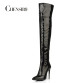 Leather thigh high boots for nightclub