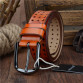  Genuine leather pin buckle belt 