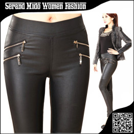 Stylish casual women's leather pants 