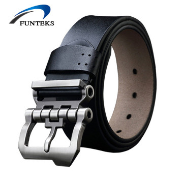 FUNTEKS 2017 Designer  Genuine Leather Men s Belt with Pin Buckle32783526569