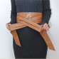 Elegant Leather Wrap Around Bowknot Bind Wide Waistband Corset Cinch Belt