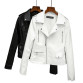 Women Biker Leather White Jacket