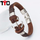 Fashionable Charm Leather Anchor Men s Bracelets32622618268