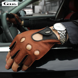 Gours Spring Men's Genuine Leather Driving Gloves  