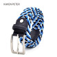 Italian Design Mens Leather Braided Elastic Stretch Cross Buckle Belt32709943672