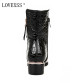 LOVEXSS Black Patent Leather Ankle Boots with Pointed Toe32446069270