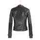  Women's 2017Rivet Zipper Motorcycle Faux Leather Coat 