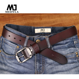 MEDYLA High Quality Genuine Leather Belts For Men Jeans  
