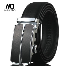 MEDYLA  Automatic Buckle Brand Designer Leather Belt  
