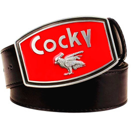 Men's leather belt with bird metal buckle Western Style