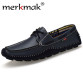 Merkmak Italian Genuine Leather Slip On Driving Shoes 