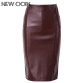  Faux Leather slim High Waist Skirts 
