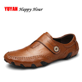  Genuine Leather 100% Soft Cowhide Fashion Men's Casual Shoes 