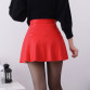  Russia Fashion Black Red high quality leather Skirt 