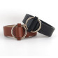  Brown leather belt for women