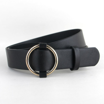  Brown leather belt for women