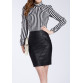 Leather Mini Skirt Women Black1845927751