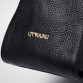  Black Soft Genuine Leather Gold Logo Brand Handbag for Women 