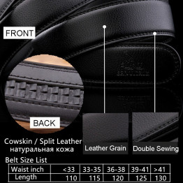 Real Split Leather Men Belts Automatic Buckle 