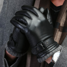 Men's Leather Gloves Genuine Sheepskin Leather Gloves 