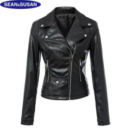 Sean&Susan Winter Classic Black Biker Leather Jackets 