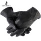  Genuine Leather, winter men's gloves black and Warm 