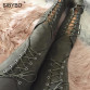 Lace Up Suede Leather Pants for Women32820692498