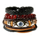 Punk Leather Bracelet Women or Men Multilayer Braid Rope Beads32806144345