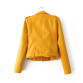  Women's Short Faux Leather Jacket Zipper in Bright Colours 