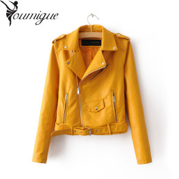  Women's Short Faux Leather Jacket Zipper in Bright Colours 