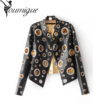 New women s leather jacket long sleeve32803750595